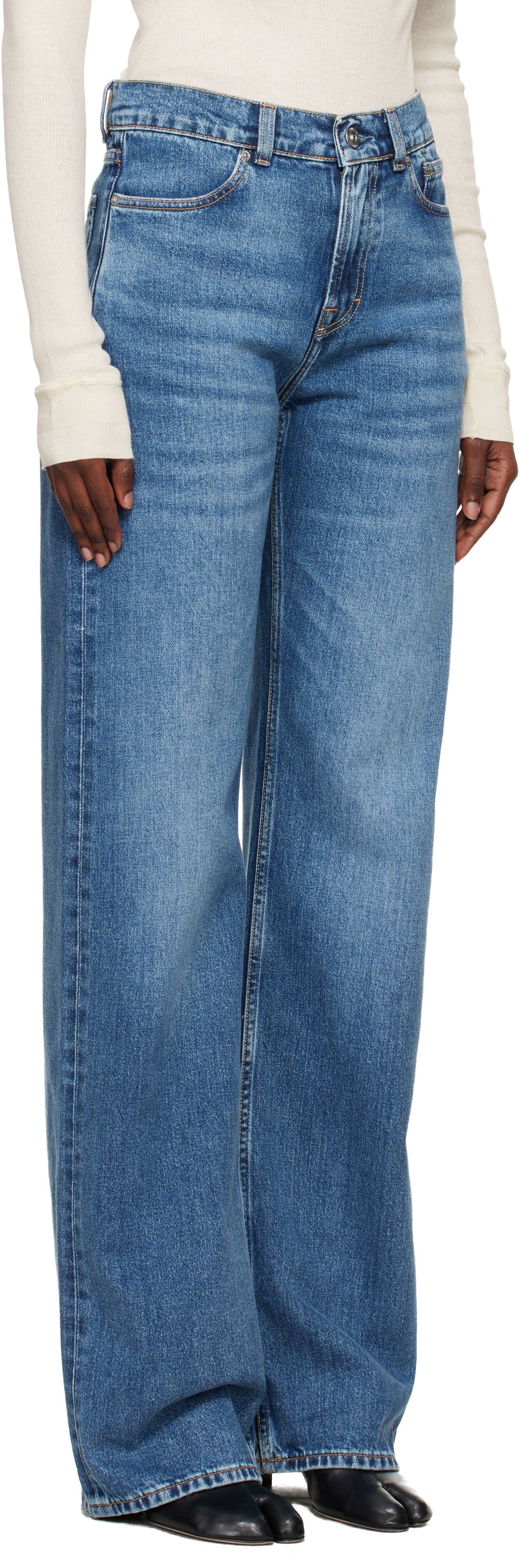 Jeans OUR LEGACY Wata Cut Wide-Leg Jeans Blå | W4255FR, 1