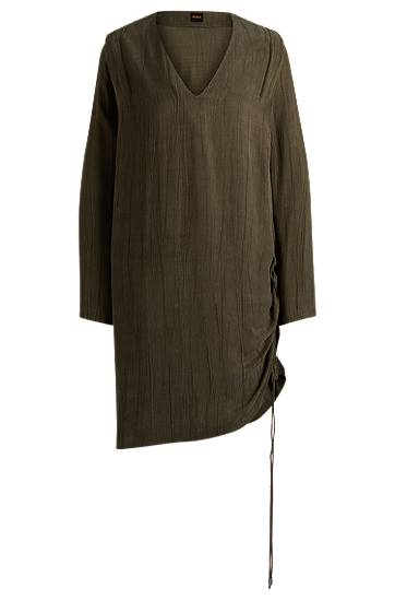 Klä BOSS Midi Dress with Drawcord Grön | 50524225