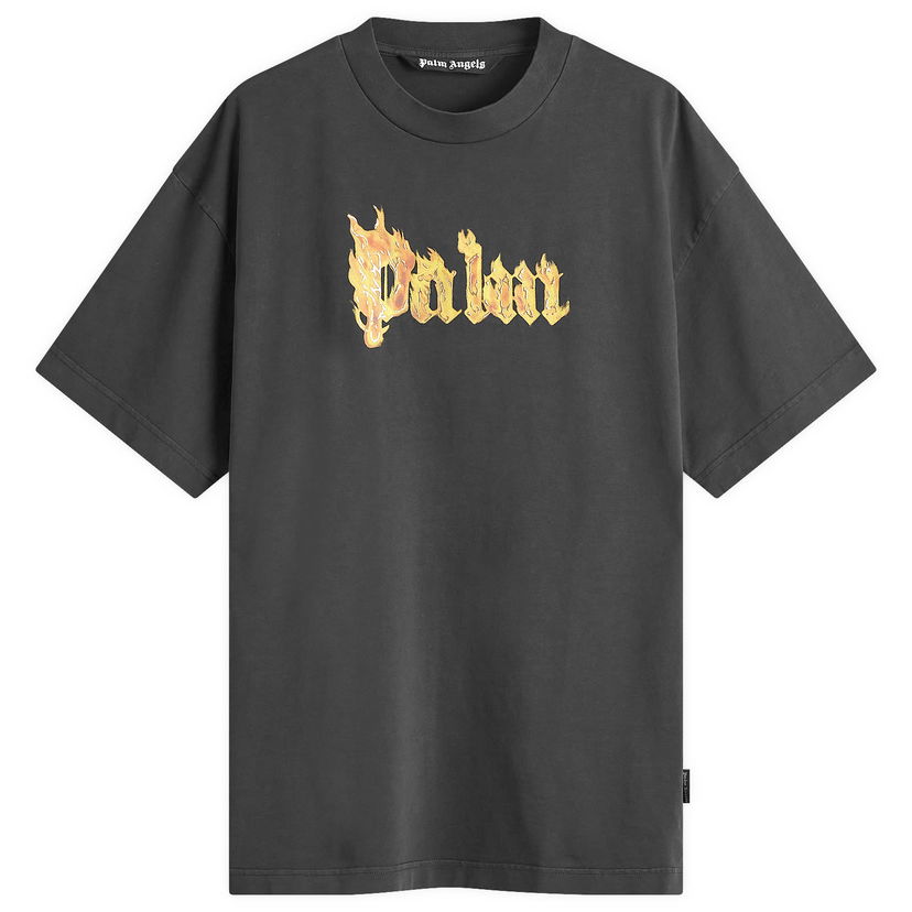 T-shirt Palm Angels Burning Logo T-Shirt Svart | PMAA001F24JER0091076