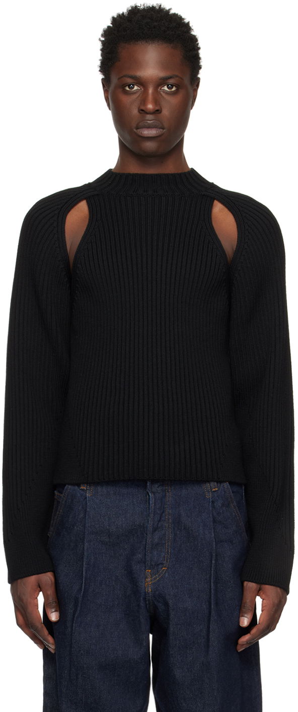 Sweater Jean Paul Gaultier Cutout Ribbed Sweater Svart | 22/09-U-PL023-M038
