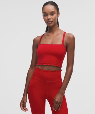 Linne lululemon Nulu Cropped Ruffle Tank Top Röd | prod20004239, 5