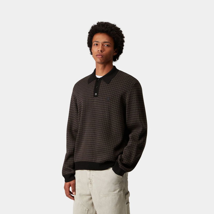 Polotröja Carhartt WIP L/S Lowis Polo Houndstooth Flerfärgad | I035395_10
