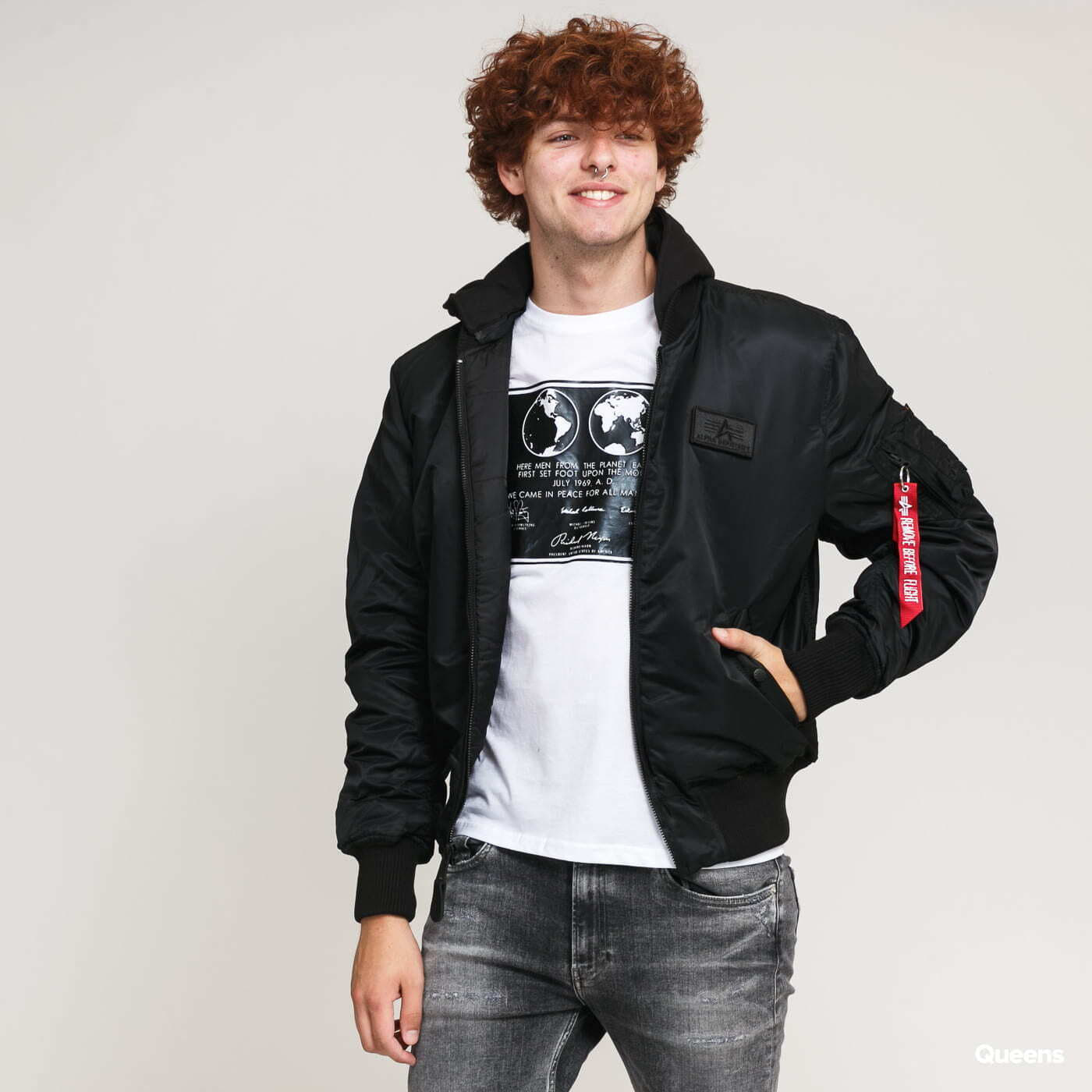 Jacka Alpha Industries Jacket MA - 1 ZH Back Print Black Svart | 128113 95, 0