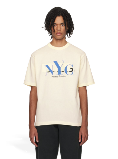 T-shirt HERON PRESTON 'NYC' Censored T-Shirt Vit | HMAA032F23JER0060446