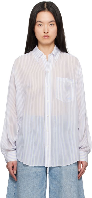 Skjorta Alexander Wang Alexander Wang Oversize Silk Chiffon Shirt Vit | 1WC2251012, 0
