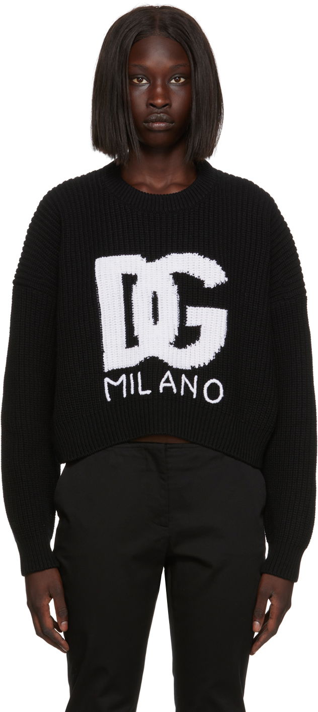 Sweater Dolce & Gabbana Cropped Sweater Svart | FX334Z JBVX5