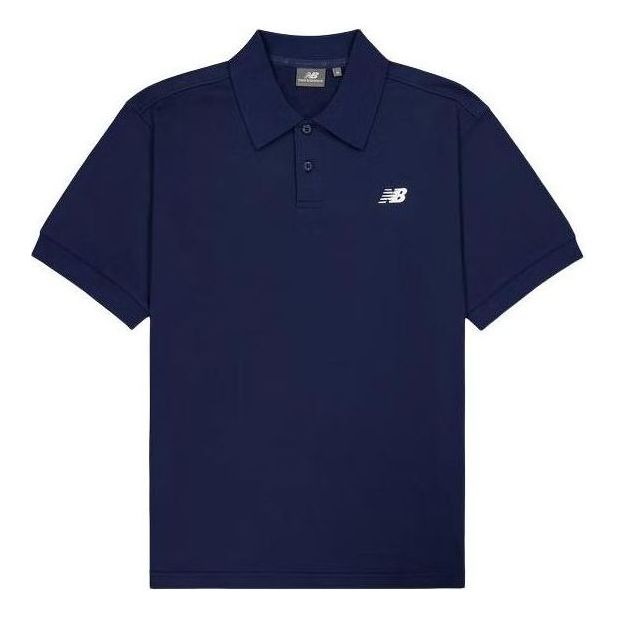 Polotröja New Balance Polo Shirt Mörkblå | NFE21011-NV