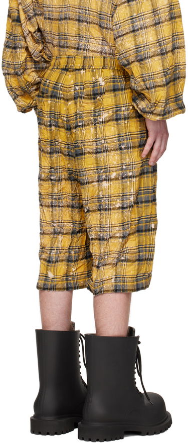Shorts We11done We11done Crinkled Check Shorts Gul | WD-PT1-23-254-U-YE, 2