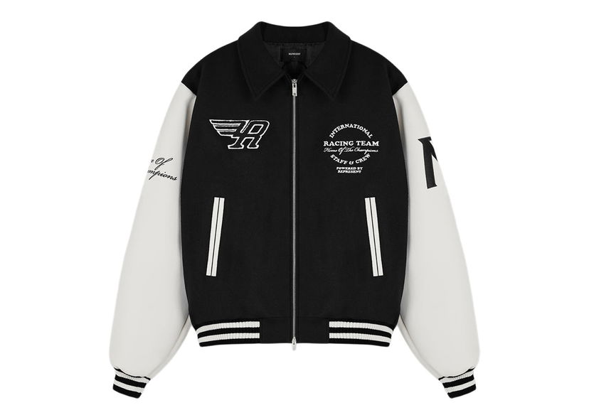 Jacka Represent Clo Represent Racing Team Varsity Jacket Black/White Svart | M01143-01