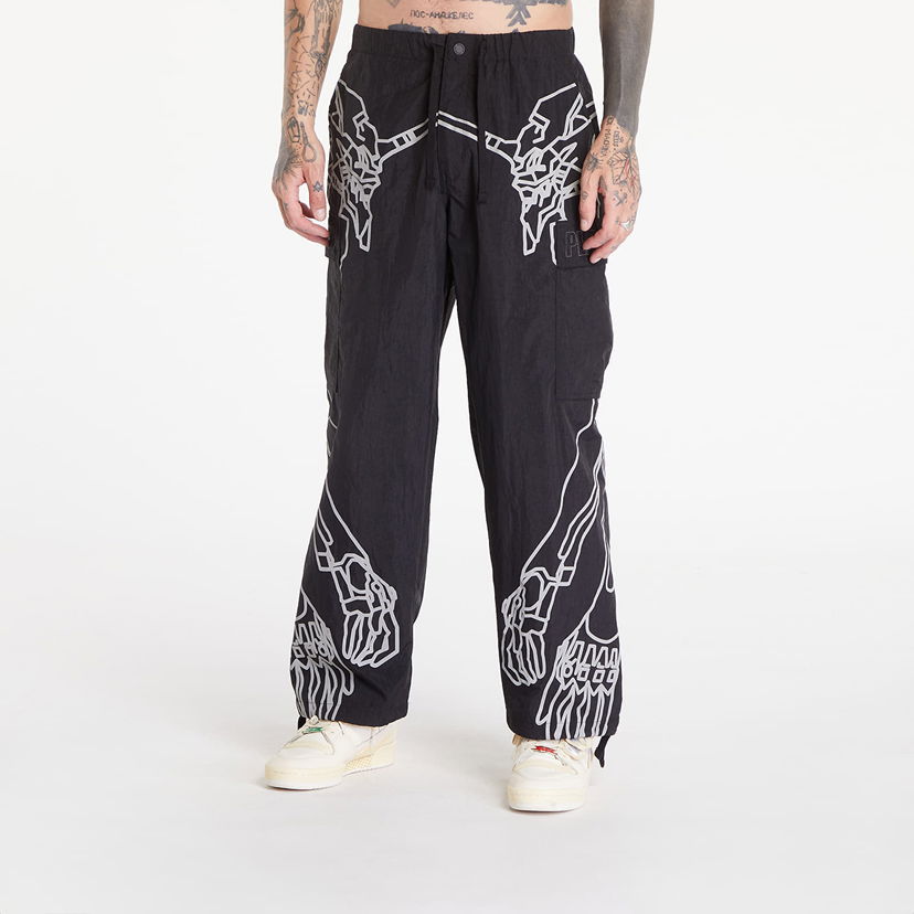 Cargo byxor Pleasures Eva-1 Cargo Pants Black Svart | P24E002 BLACK