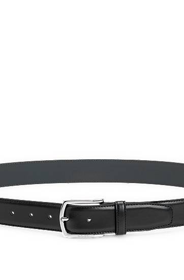 Bälten BOSS Leather Belt with Branded Buckle and Full Lining Svart | 50529626, 1