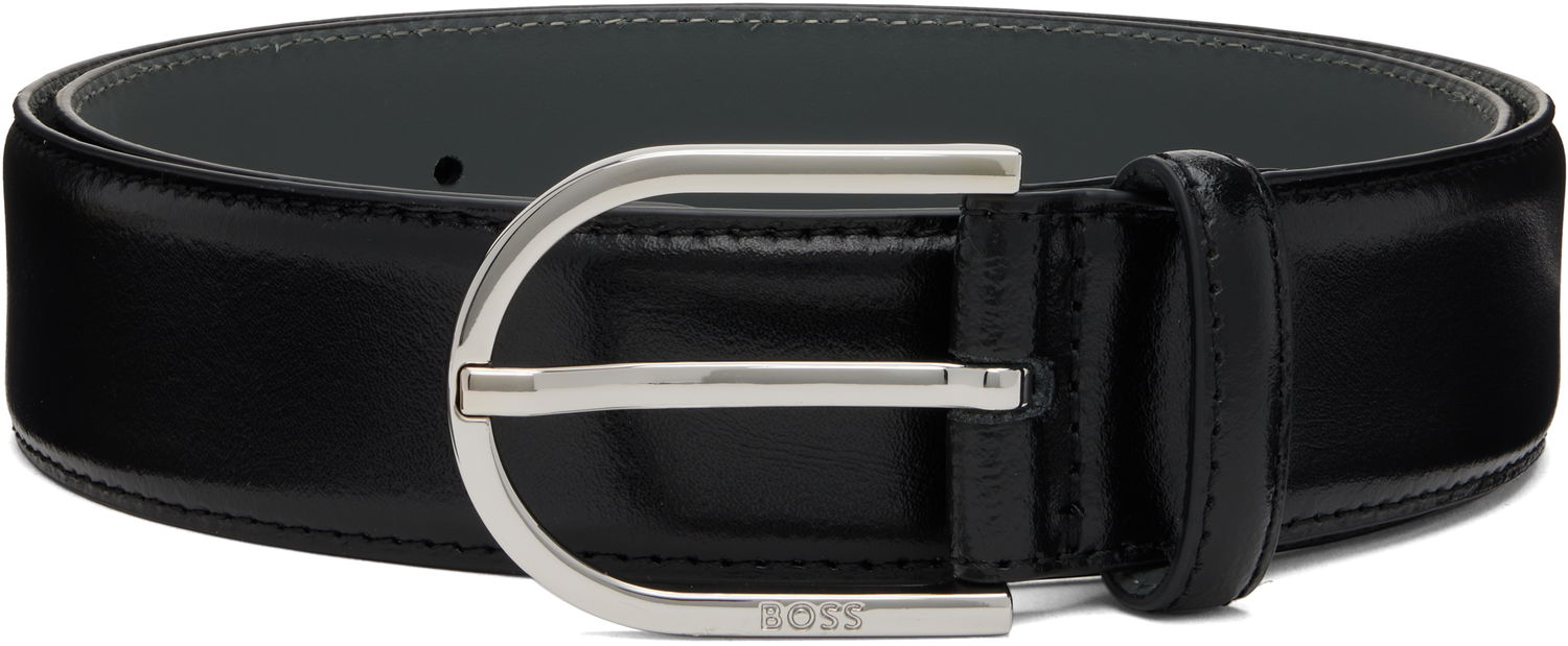 Bälten BOSS Leather Belt Svart | 50548346, 0