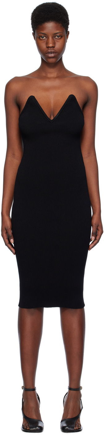 Klä Coperni V-Neck Midi Dress Svart | COPML91852
