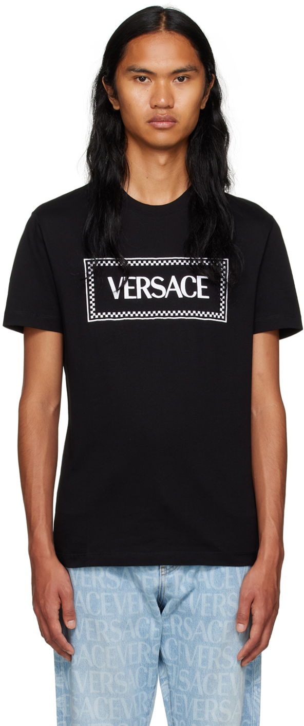 T-shirt Versace Embroidered Svart | 1011694_1A08584, 0