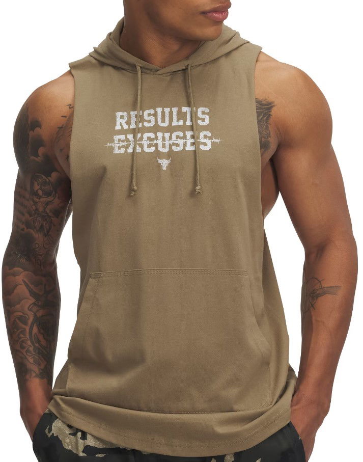 Linne Under Armour Project Rock Wire Sleeveless Hoodie Grön | 1389986-251
