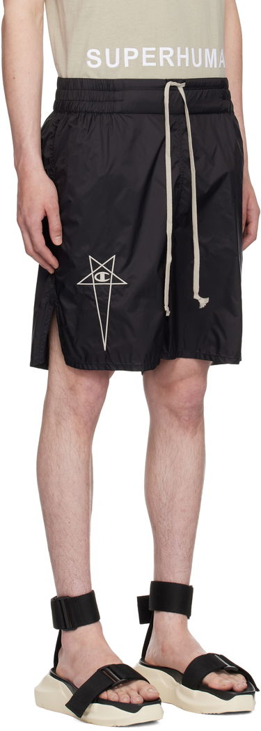 Shorts Rick Owens Rick Owens Champion Edition Taffeta Shorts Svart | CM01E1681 CHNY NYLON, 1