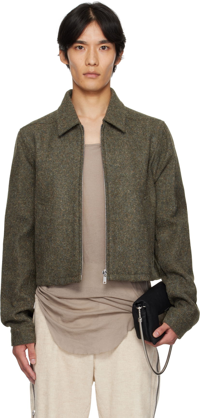 Jacka Rick Owens Rick Owens Alice Brad Cropped Jacket Grön | RU02E1720 WRU