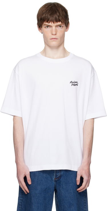 T-shirt MAISON KITSUNÉ Maison Kitsuné Handwriting Oversized T-Shirt Vit | PM00110KJ0119, 0