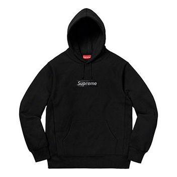 Sweatshirt Supreme Supreme x Swarovski Box Logo Hooded Sweatshirt Svart | SUP-SS19-960, 0