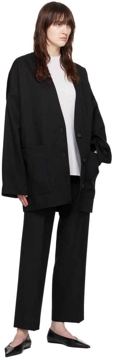 Rockar TOTEME TOTEME Patch Pocket Cardigan Svart | 243-WRO0128-FB0188, 3