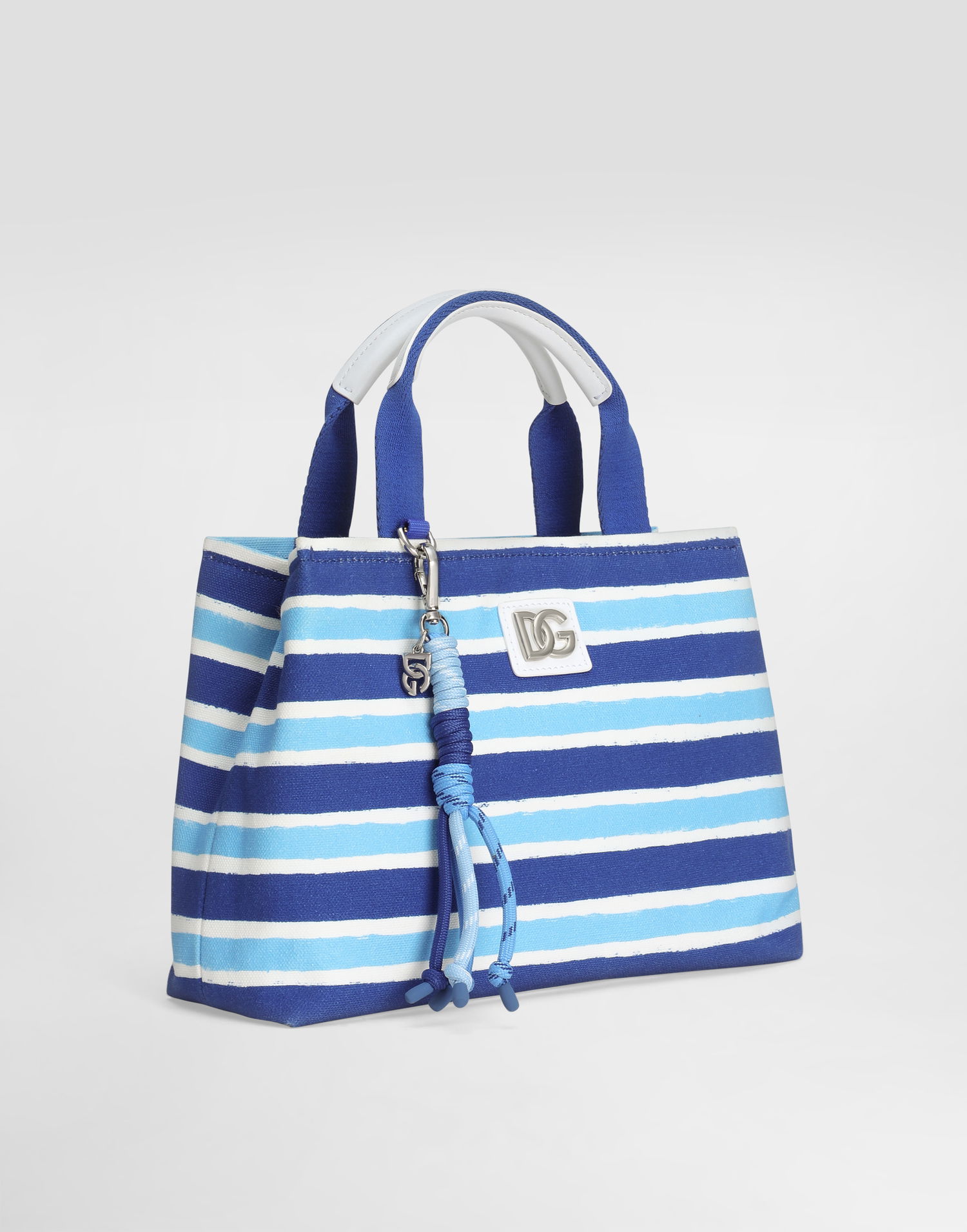 Handväska Dolce & Gabbana Dolce & Gabbana Striped Canvas Handbag with Rope Charm Blå | EB0116AF538HC5KW, 1