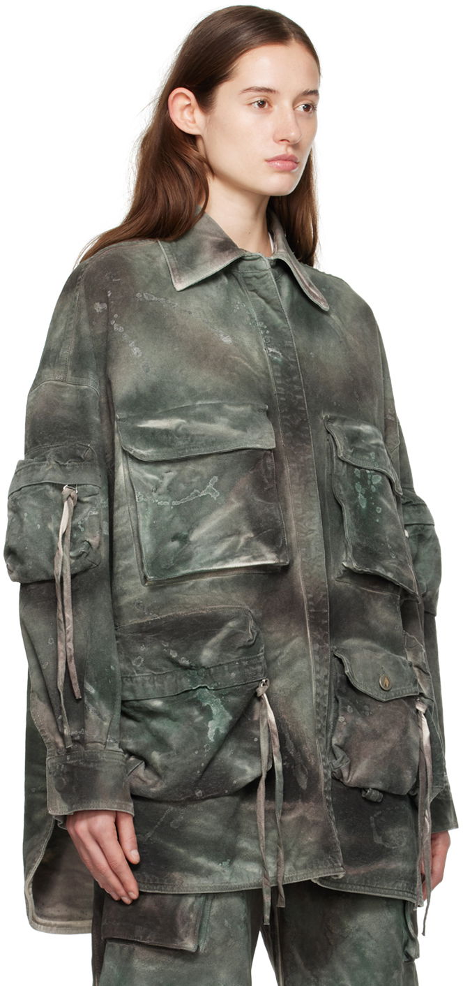 Skjorta The Attico Attico Fern Denim Jacket Grön | 241WCB48 D022, 1