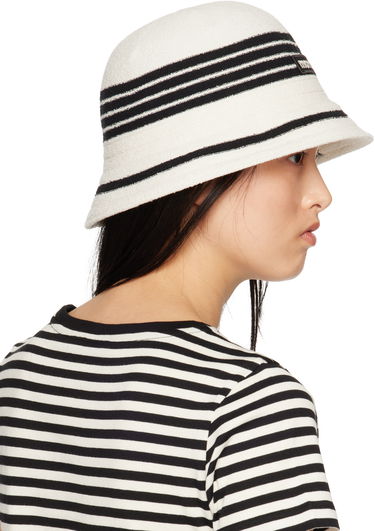 Hatt Moncler Moncler Striped Bucket Hat Vit | K10933B000570U488, 2