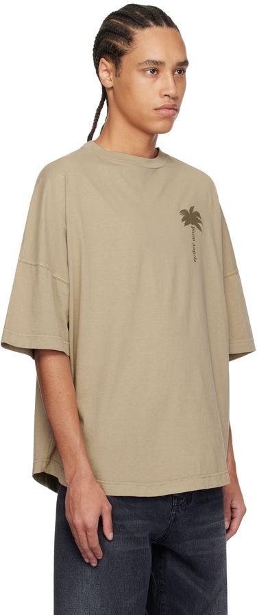 T-shirt Palm Angels Palm Angels Palms Over T-Shirt Beige | PMAA002S25JER0046161, 1