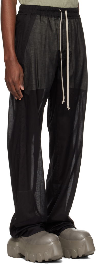 Byxor Rick Owens Rick Owens Hollywood Dietrich Drawstring Trousers Svart | RU01E5378 CV, 1