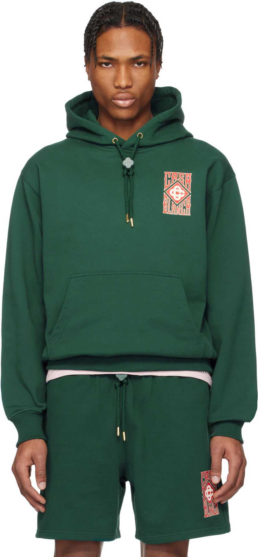 Sweatshirt Casablanca Casablanca Gothic Logo Hoodie Grön | MS25-JTP-292-01