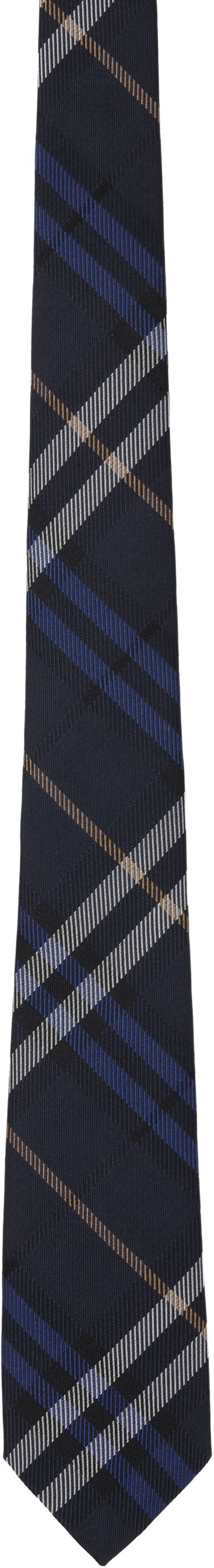 Tillbehör Burberry Burberry Check Silk Tie Mörkblå | 8110978, 0