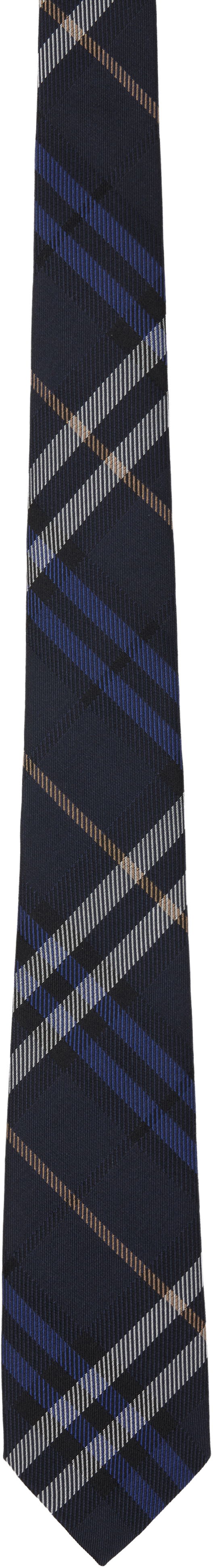 Tillbehör Burberry Burberry Check Silk Tie Mörkblå | 8110978