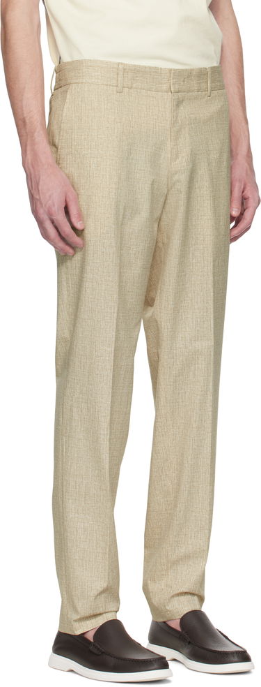 Byxor BOSS BOSS Formal Water-Repellent Trousers Beige | 50539484, 1