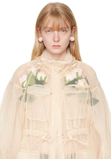 Halsduk Simone Rocha Simone Rocha Rose Stud Earrings Rosa | ERG403 1067, 2