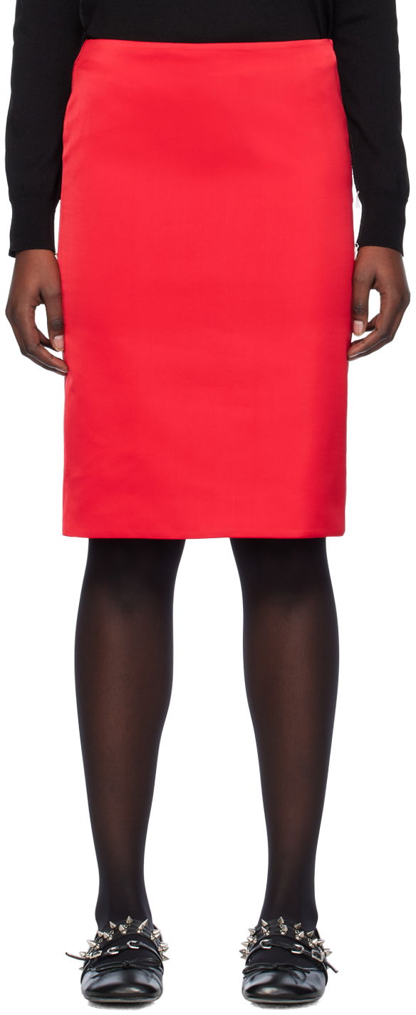 Kjol We11done We11done Vented Midi Skirt Röd | WD-SK0-24-289-W-RD