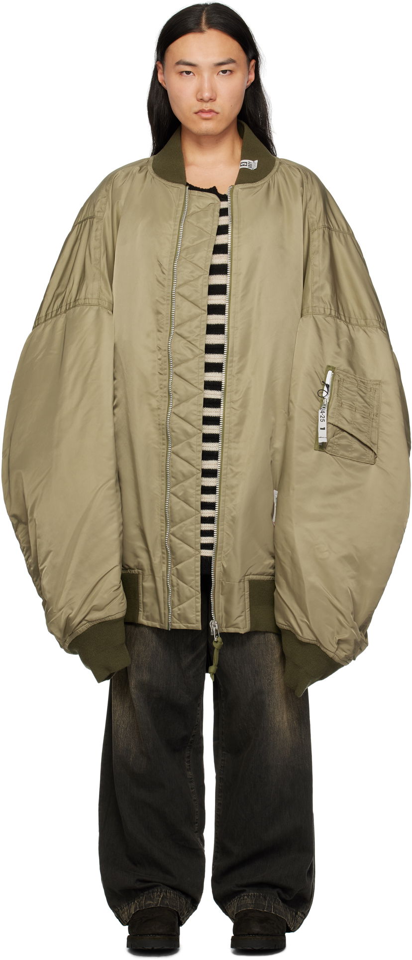Bomberjacka Maison MIHARA YASUHIRO Huge Flight Bomber Jacket Grön | A13BL054