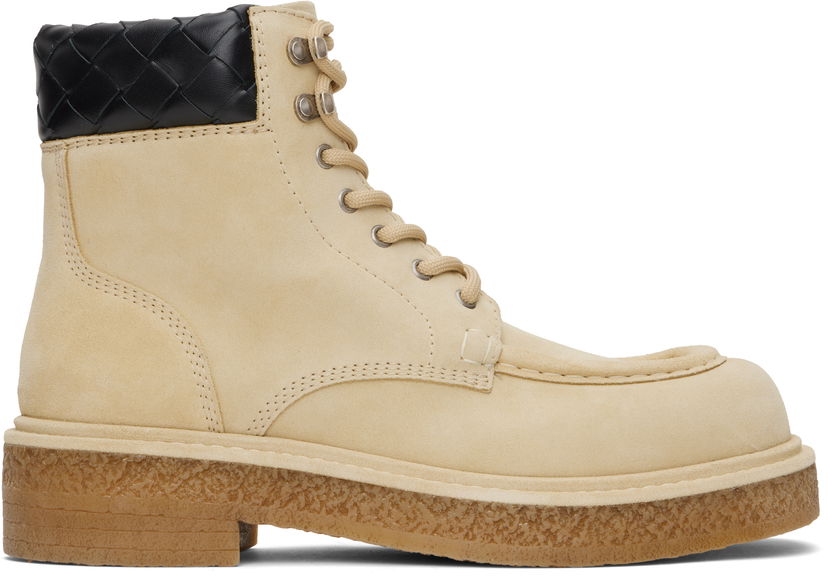 Kläder Bottega Veneta Bottega Veneta Haddock Lace-Up Ankle Boots Beige | 806864 V4PR1 2529