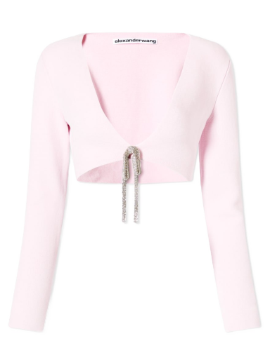 Sweater Alexander Wang V-Neck Crop Cardigan Rosa | 1KC1233033-950