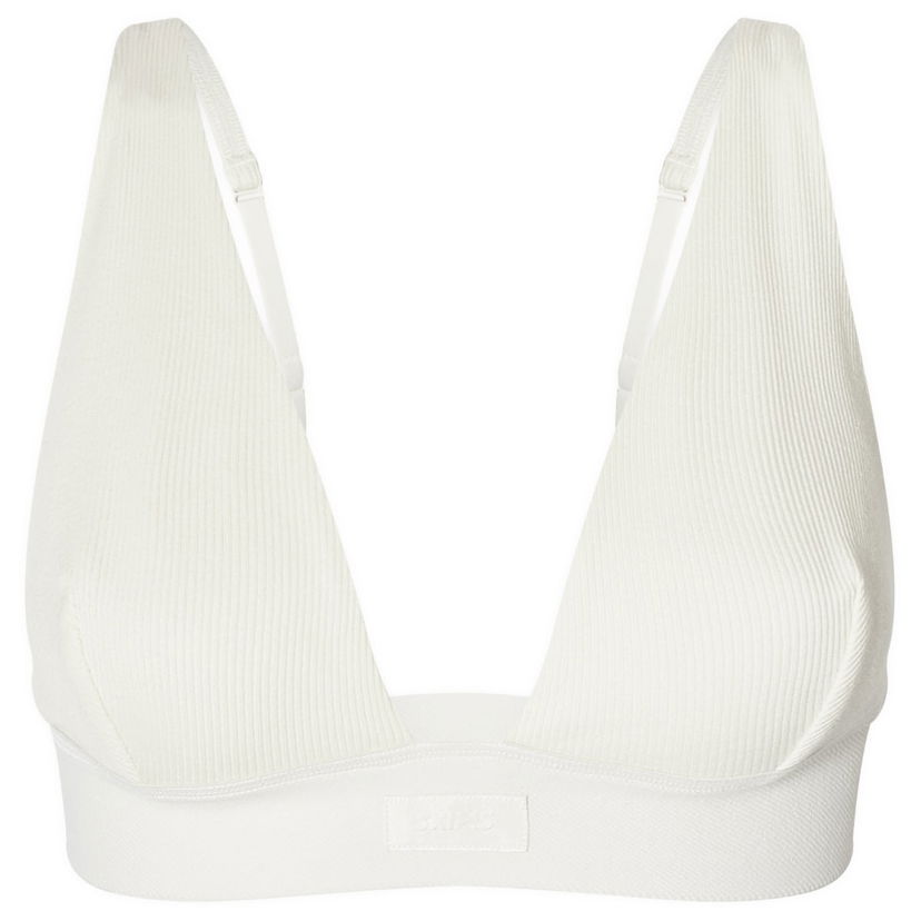 Behå SKIMS Rib Plunge Bralette Vit | BR-PLG-0037-BN