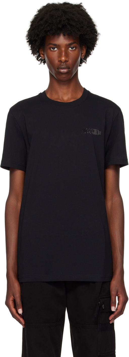 T-shirt Moschino Outline T-Shirt Svart | 242ZRA071270410555