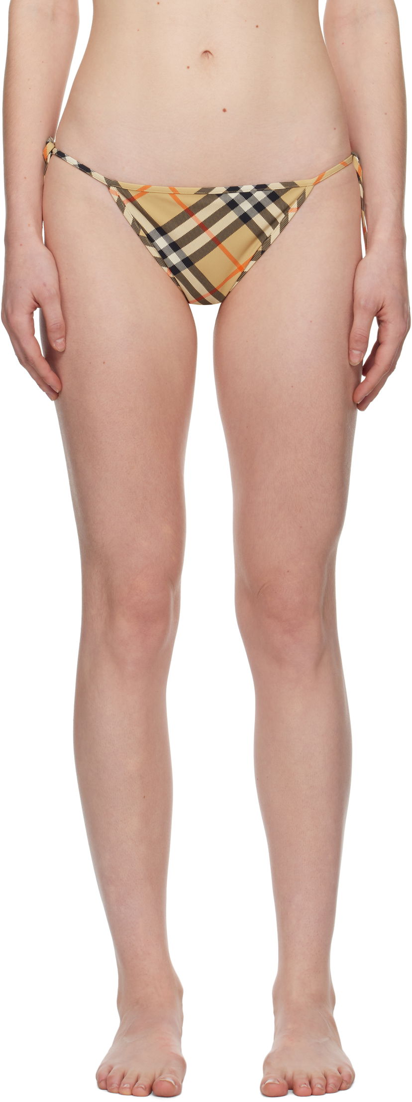 Badkläder Burberry Check Bikini Bottom Beige | 8100760