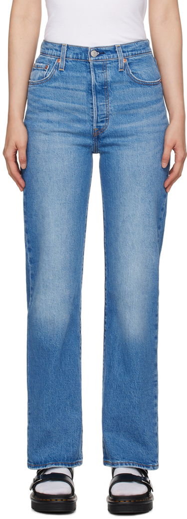 Byxor och jeans Levi's Blue Ribcage Full Length Jeans Blå | 79078-0008, 0