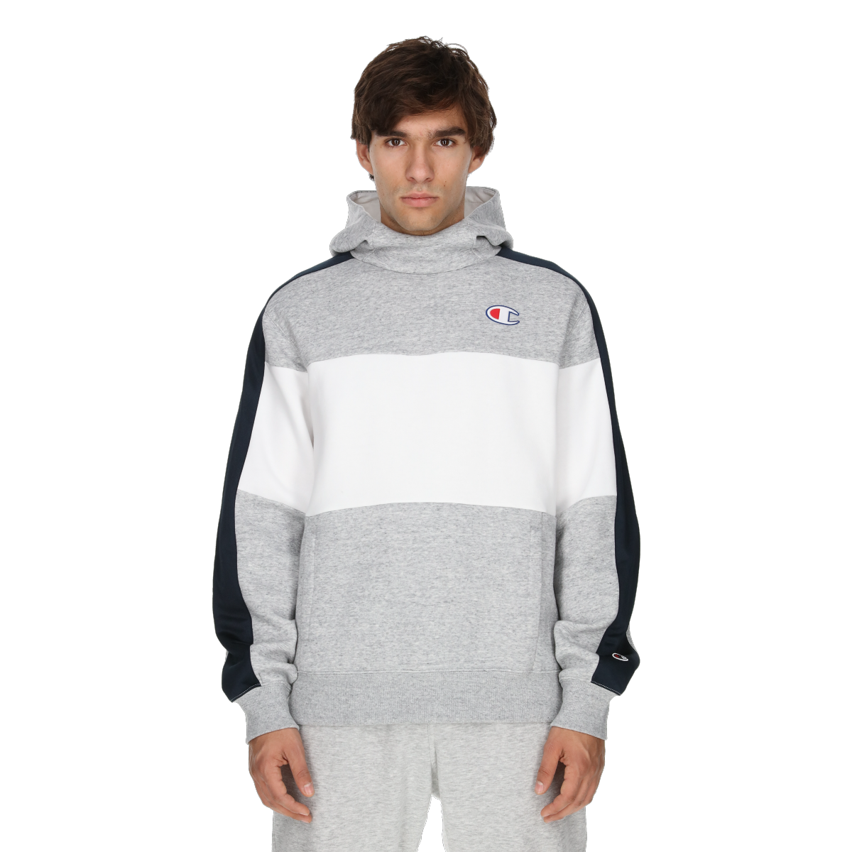 Sweatshirt Champion Color-Block Funnel Neck Hoodie Flerfärgad | 220317-EM021, 0