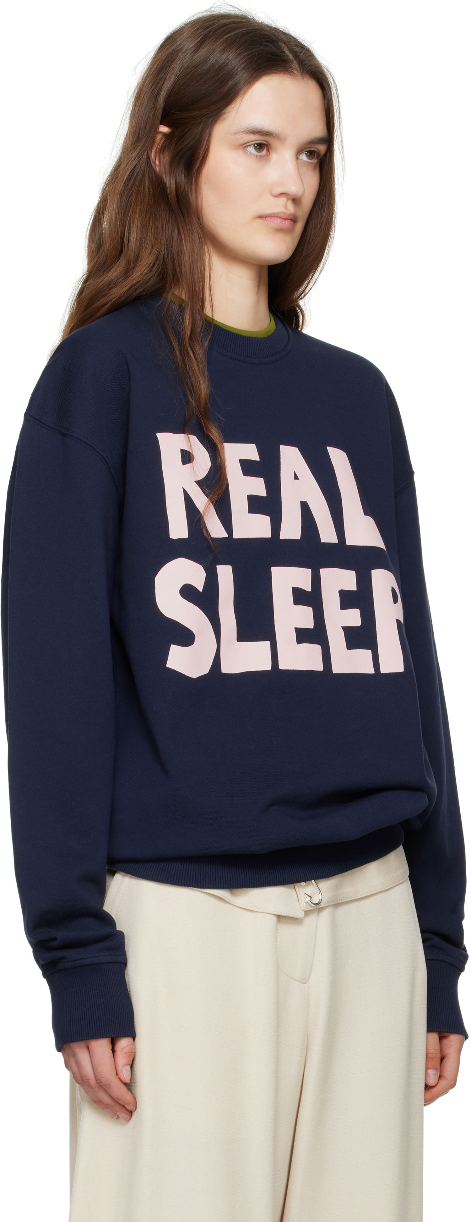 Sweatshirt JW Anderson JW Anderson 'Real Sleep' Sweatshirt Mörkblå | JW0230-PG1632, 1