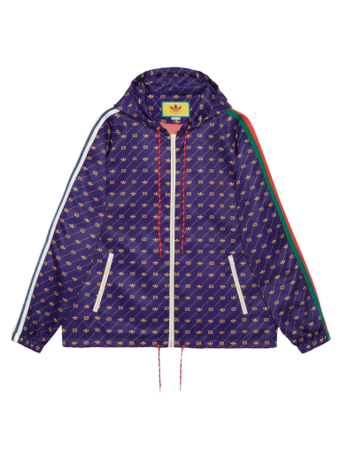 Jacka Gucci adidas x Trefoil Print Jacket Purpur | 691428 ZAJCZ 7281