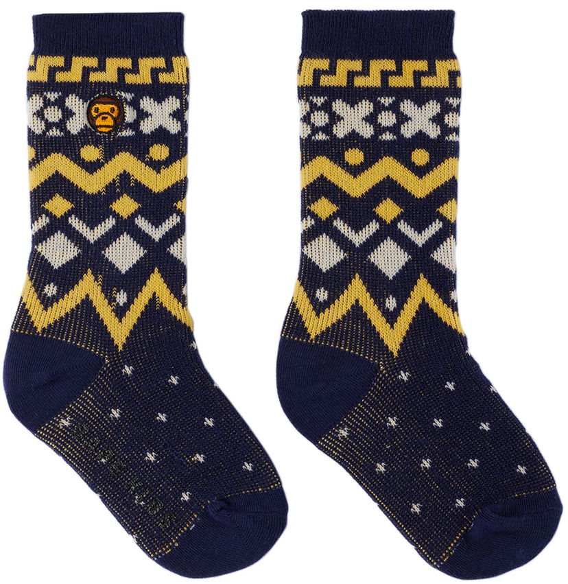 Strumpor BAPE Baby Milo Nordic Socks Blå | 002SOI803004K