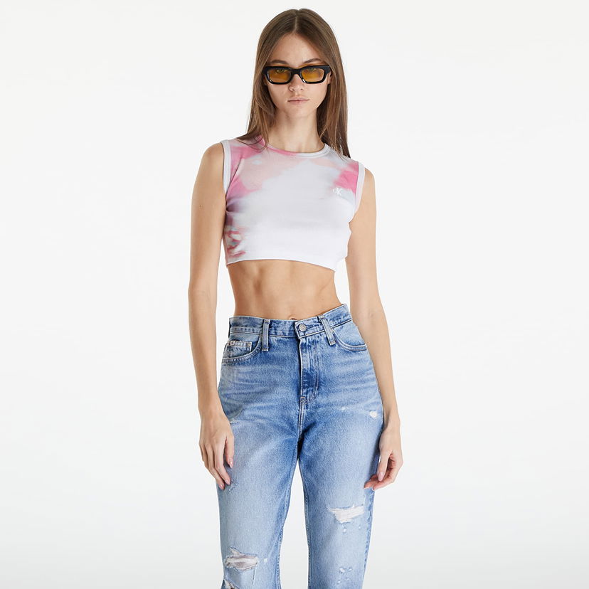 Linne CALVIN KLEIN Cropped Tank Top White Vit | J20J223163 0LA