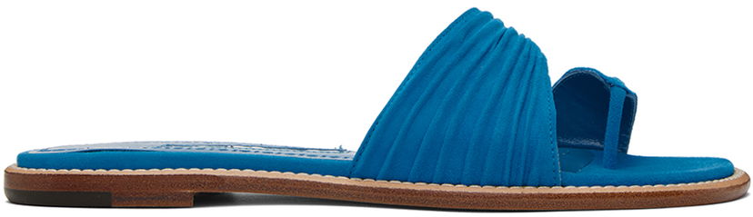 Skovård Manolo Blahnik Manolo Blahnik Tibo Suede Toe-Ring Sandals Blå | 423-1670