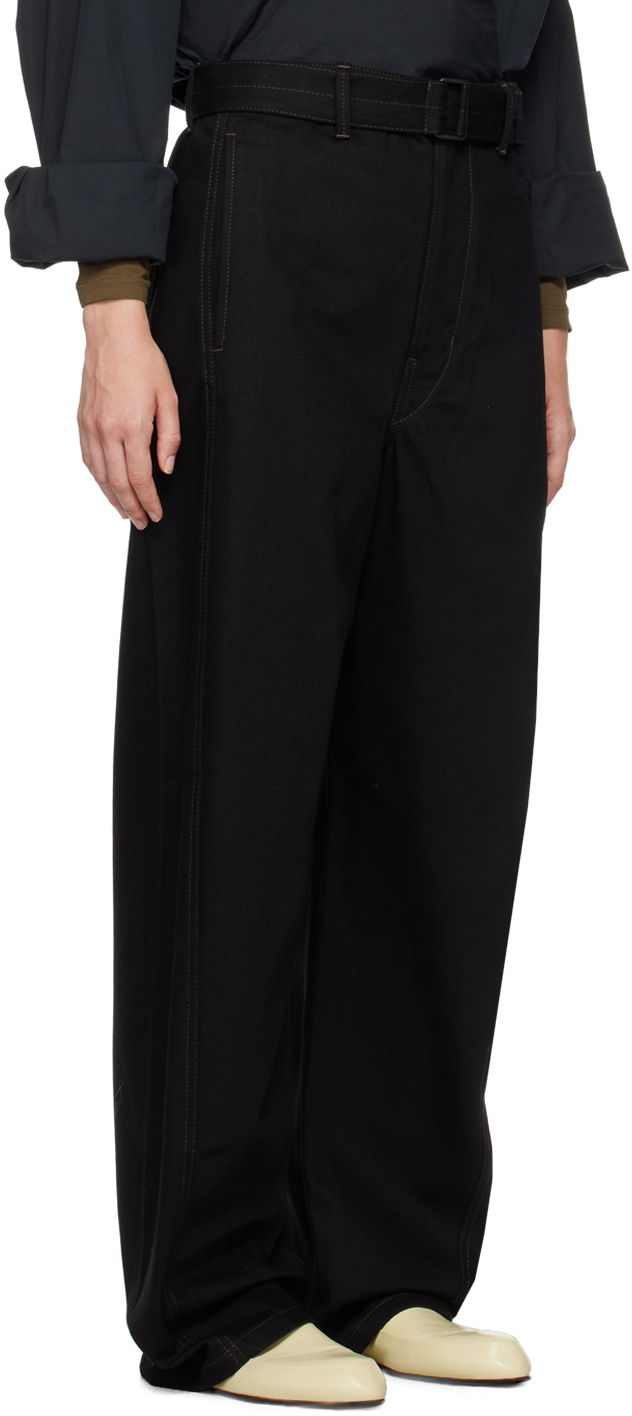 Cargo byxor LEMAIRE Lemaire Twisted Belt Trousers Svart | PA326 LD1000, 1