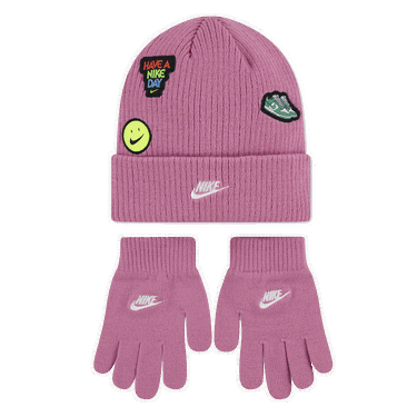 Tillbehör Nike Have a Nike Day Knitted Beanie and Gloves Set with Patches Rosa | 9A3135-ACG, 0